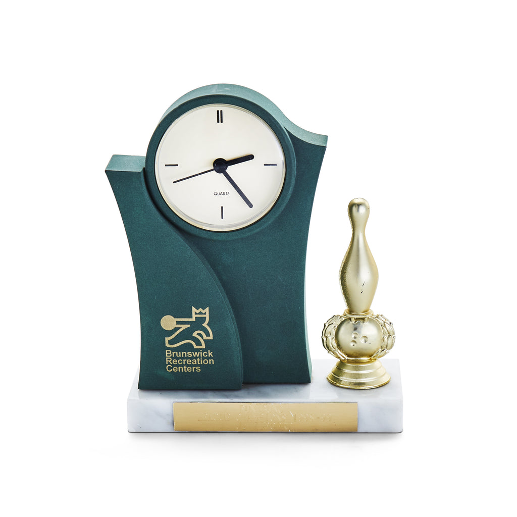Brunswick Bowling Trophy Clock