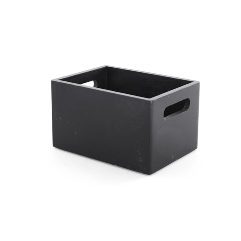 Black Painted Wood Crate with Handles