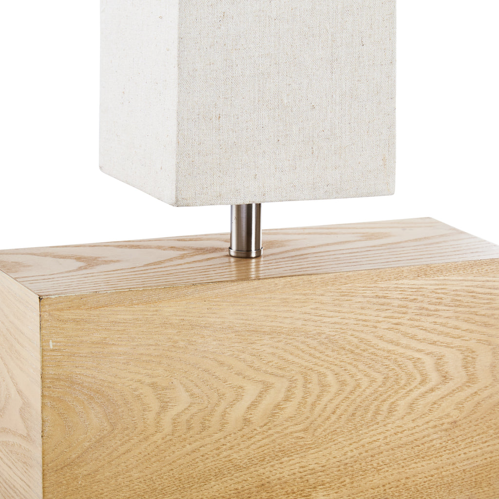 Wood Block Table Lamp