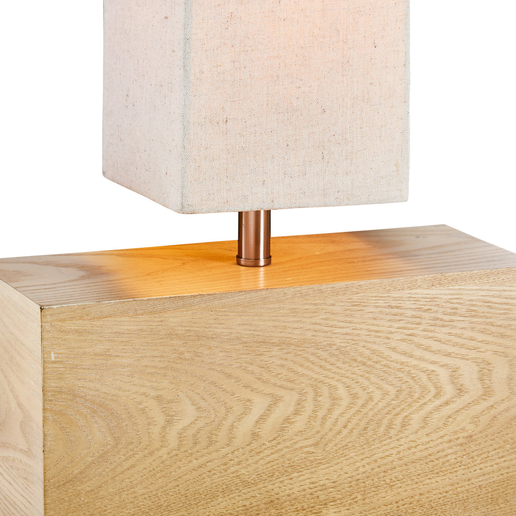Wood Block Table Lamp