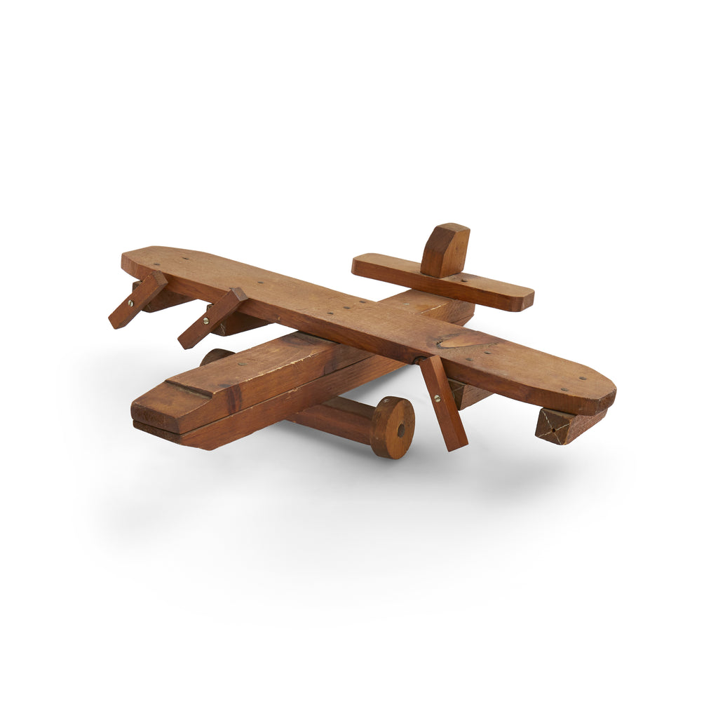 Wooden Folk Art Airplane Toy