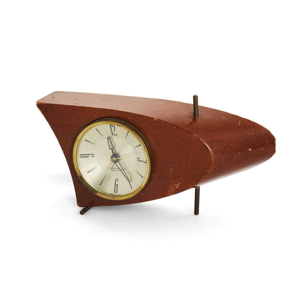 Wooden Curved Westclox Clock