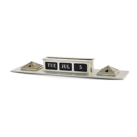 Metal Desk Calendar and Pen Holder