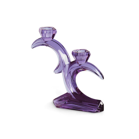 Purple Glass Candle Holder