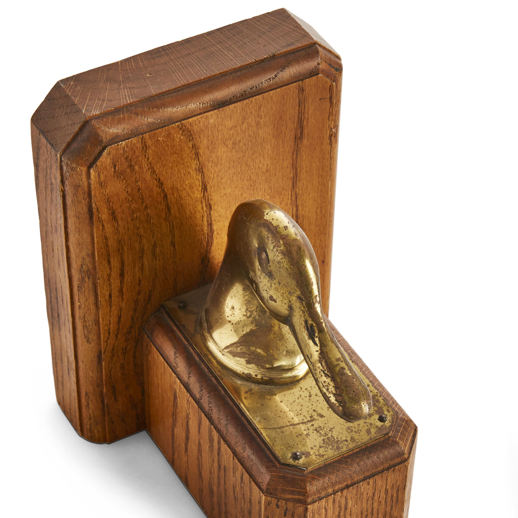 Brass Duck Head Bookend