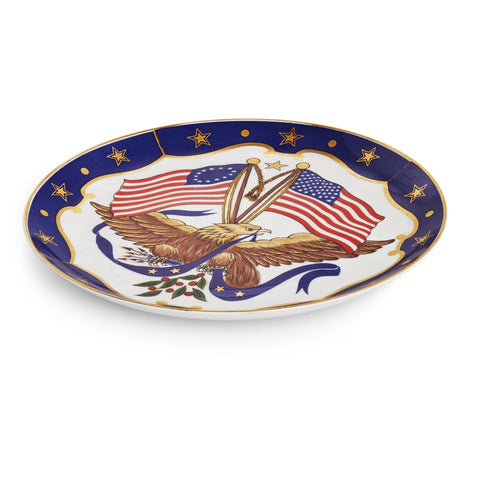 American Flag and Eagle Patriotic Plate