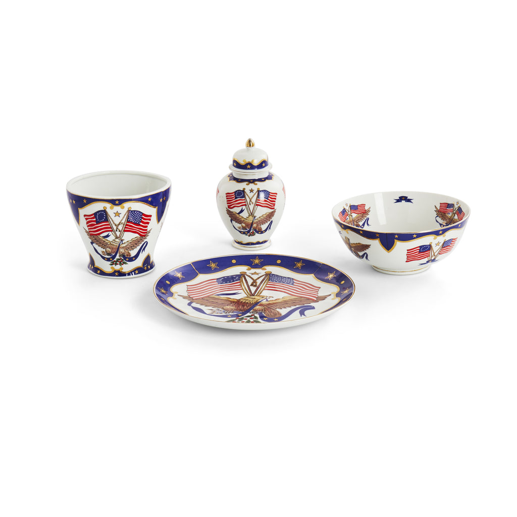 American Flag and Eagle Patriotic Plate