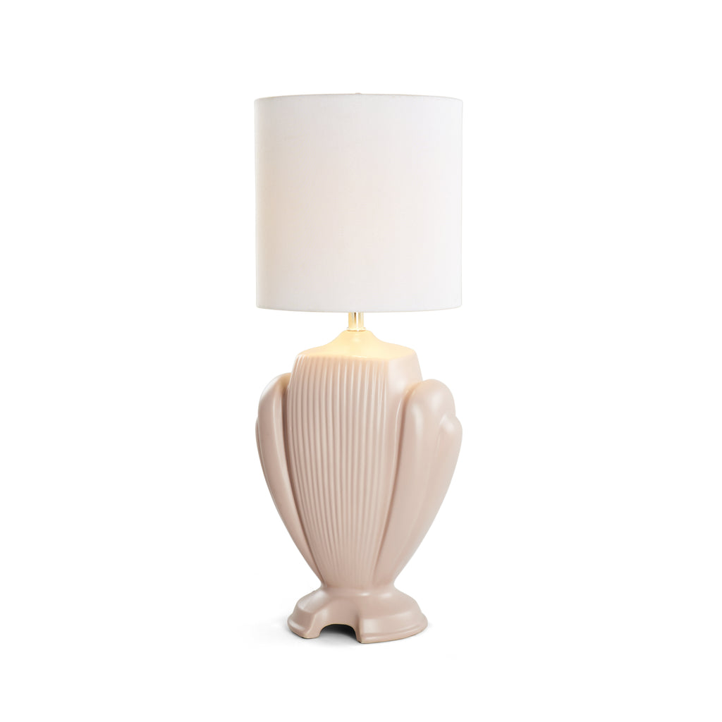 Ceramic Art Deco Table Lamp - Pastel Pink