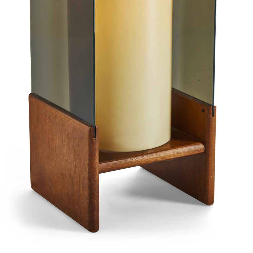 Faux Candle & Smoked Acrylic Table Lamp