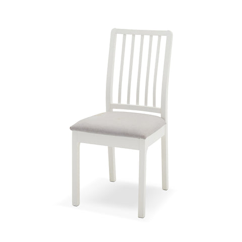 White Chair with Grey Cushion
