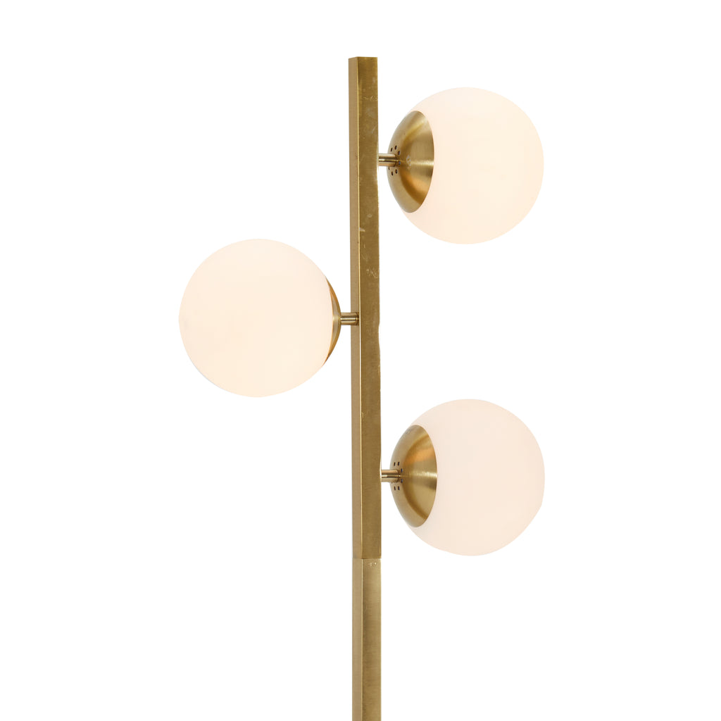 Brass Pole Floor Lamp with 3 Globes