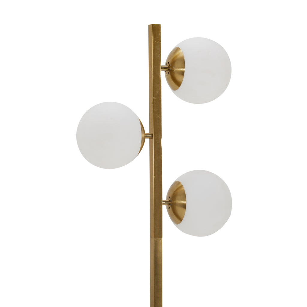 Brass Pole Floor Lamp with 3 Globes