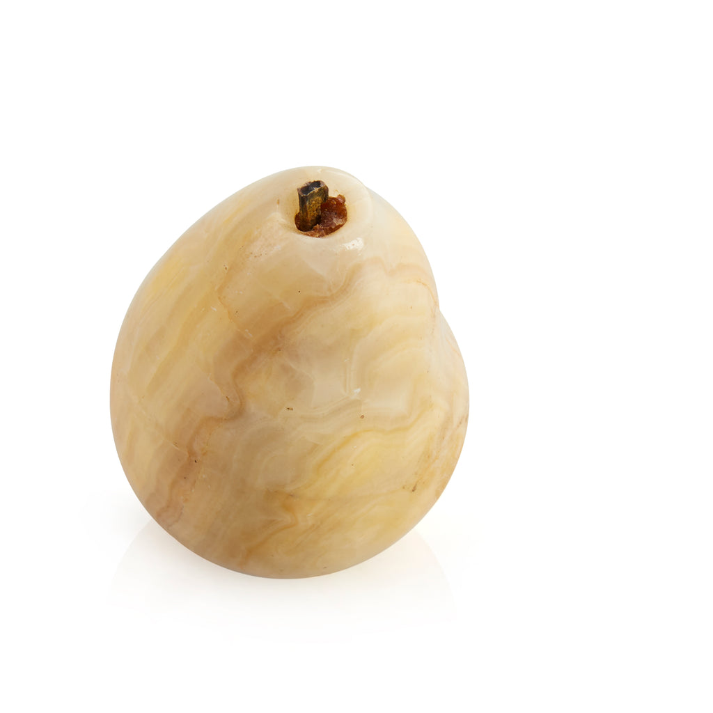 Cream Marbled Stone Pear