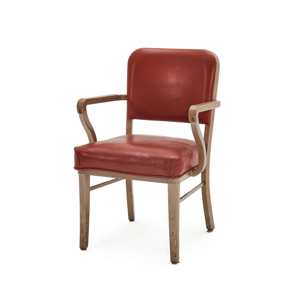 Red Vinyl Vintage Arm Chair