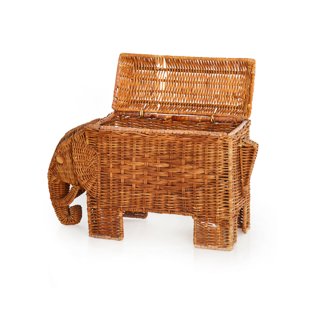 Brown Wicker Elephant Basket
