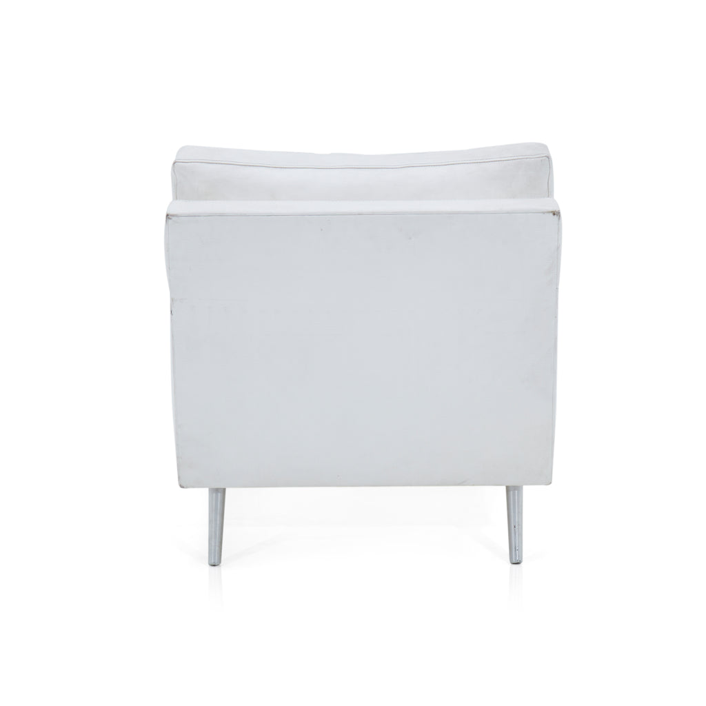 White Tufted Leather Armchair