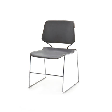 Dark Grey Stackable 70s Modern Side Chair