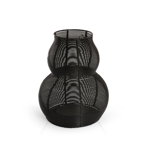 Black Metal Wire Candle Holder Vase