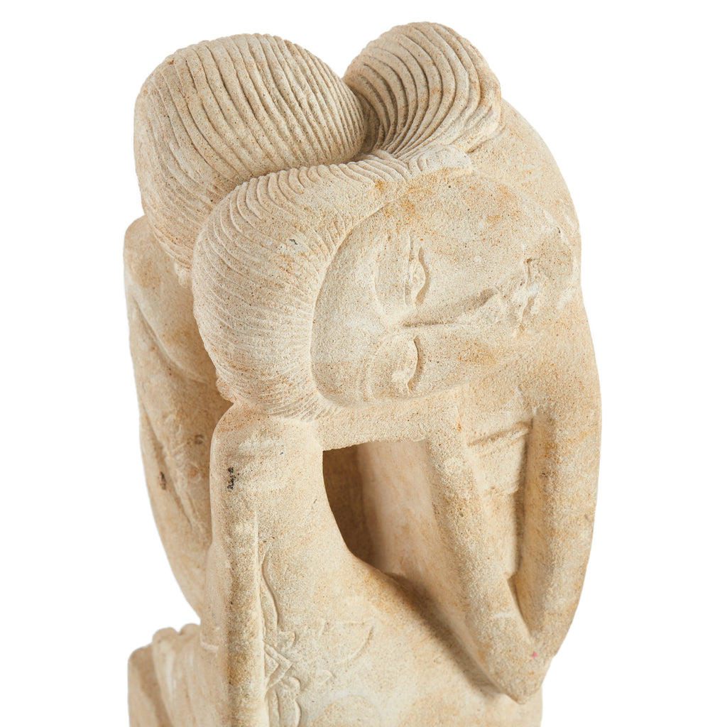 Vintage Buddha Sandstone Statue