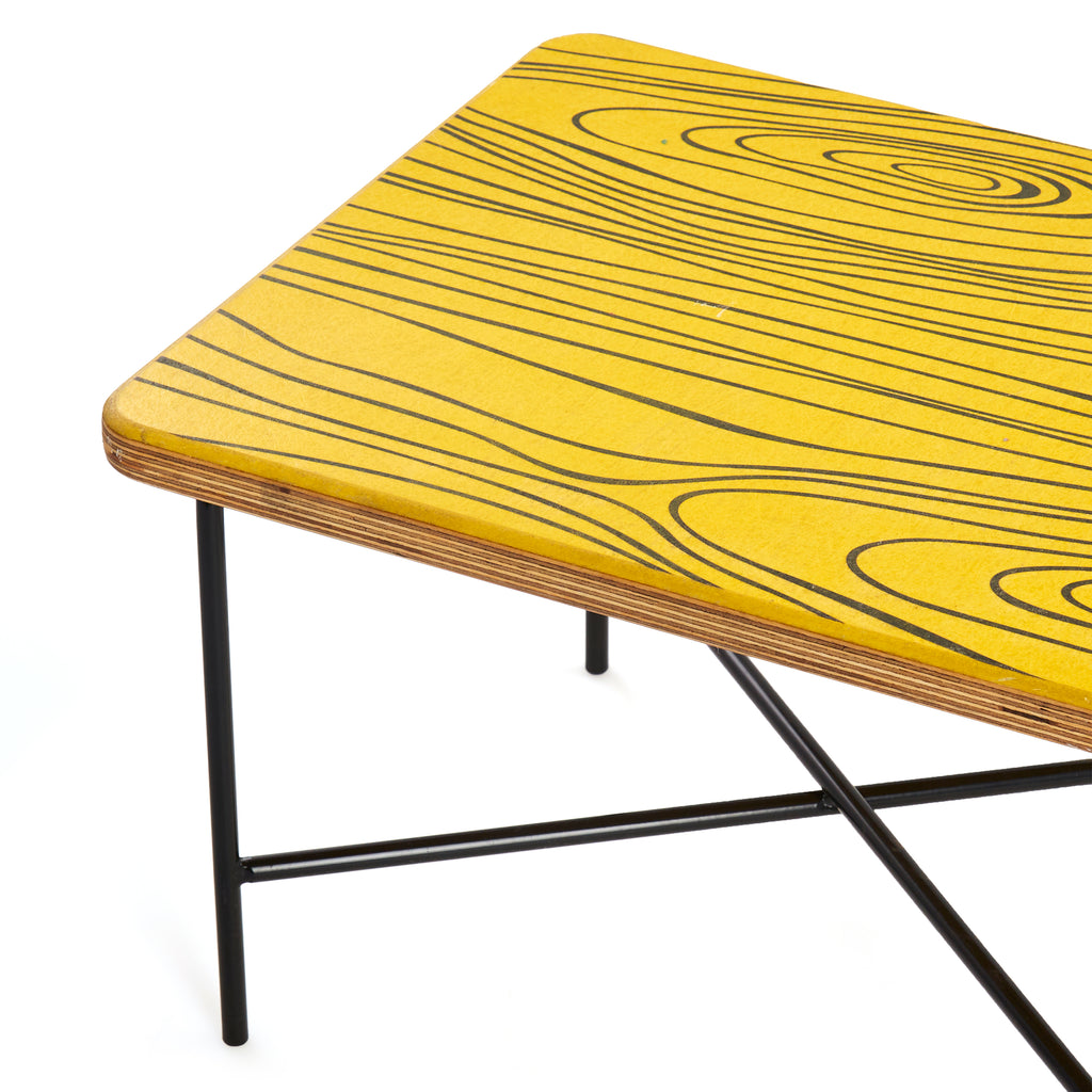 Mini 'X' Table - Yellow Faux Wood