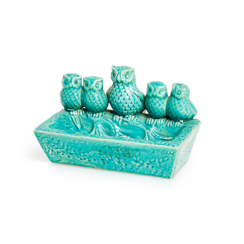 Blue Ceramic Owl Dish