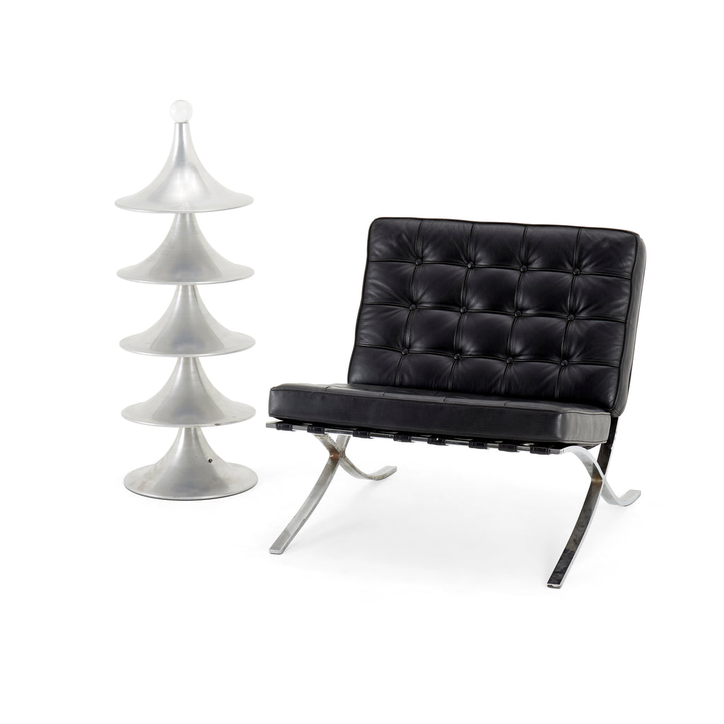 Aluminum Tower Floor Lamp with Blue Neon Lights