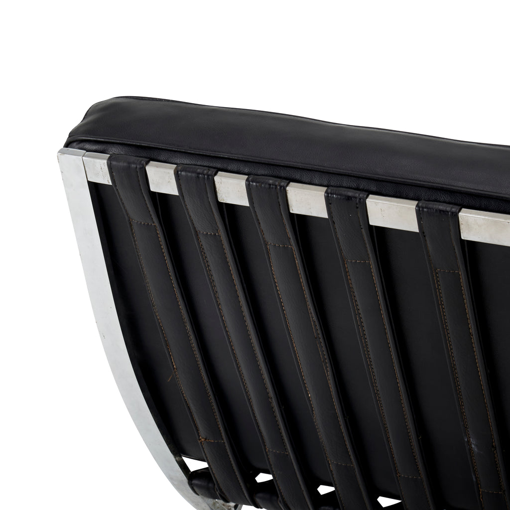 Black Leather Barcelona Lounge Chair