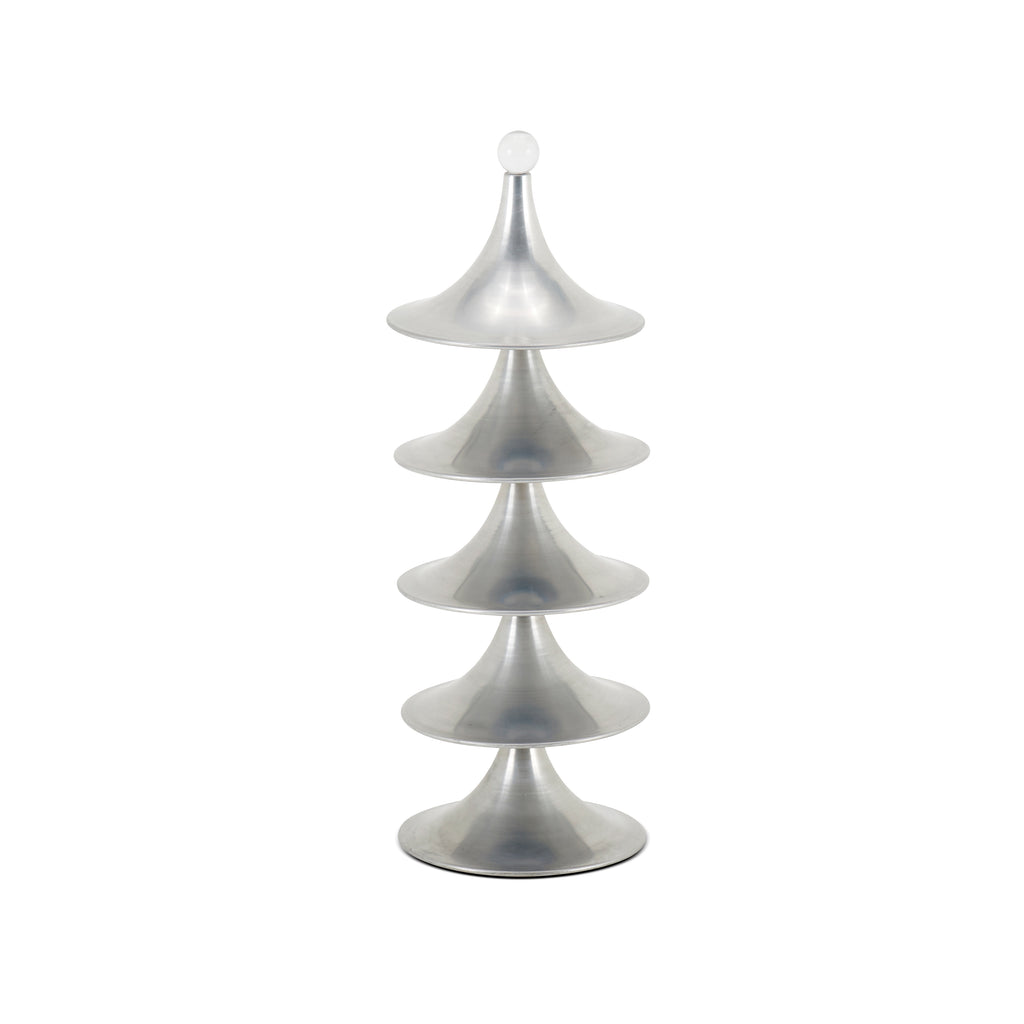 Aluminum Tower Floor Lamp with Blue Neon Lights