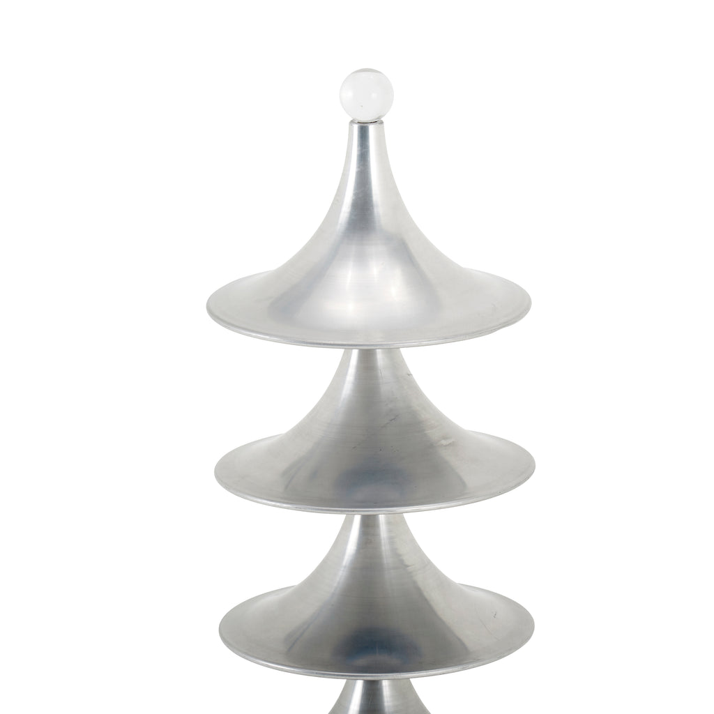 Aluminum Tower Floor Lamp with Blue Neon Lights