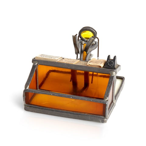 Orange and Yellow Stained Glass Desk Knick Knack