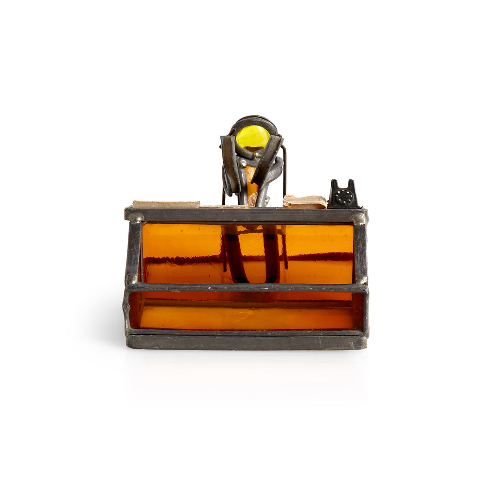 Orange and Yellow Stained Glass Desk Knick Knack