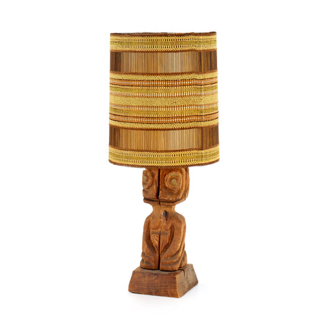Carved Wood Tiki Figure Lamp