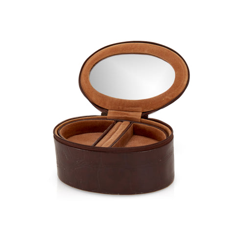 Small Brown Snakeskin Make-Up Case