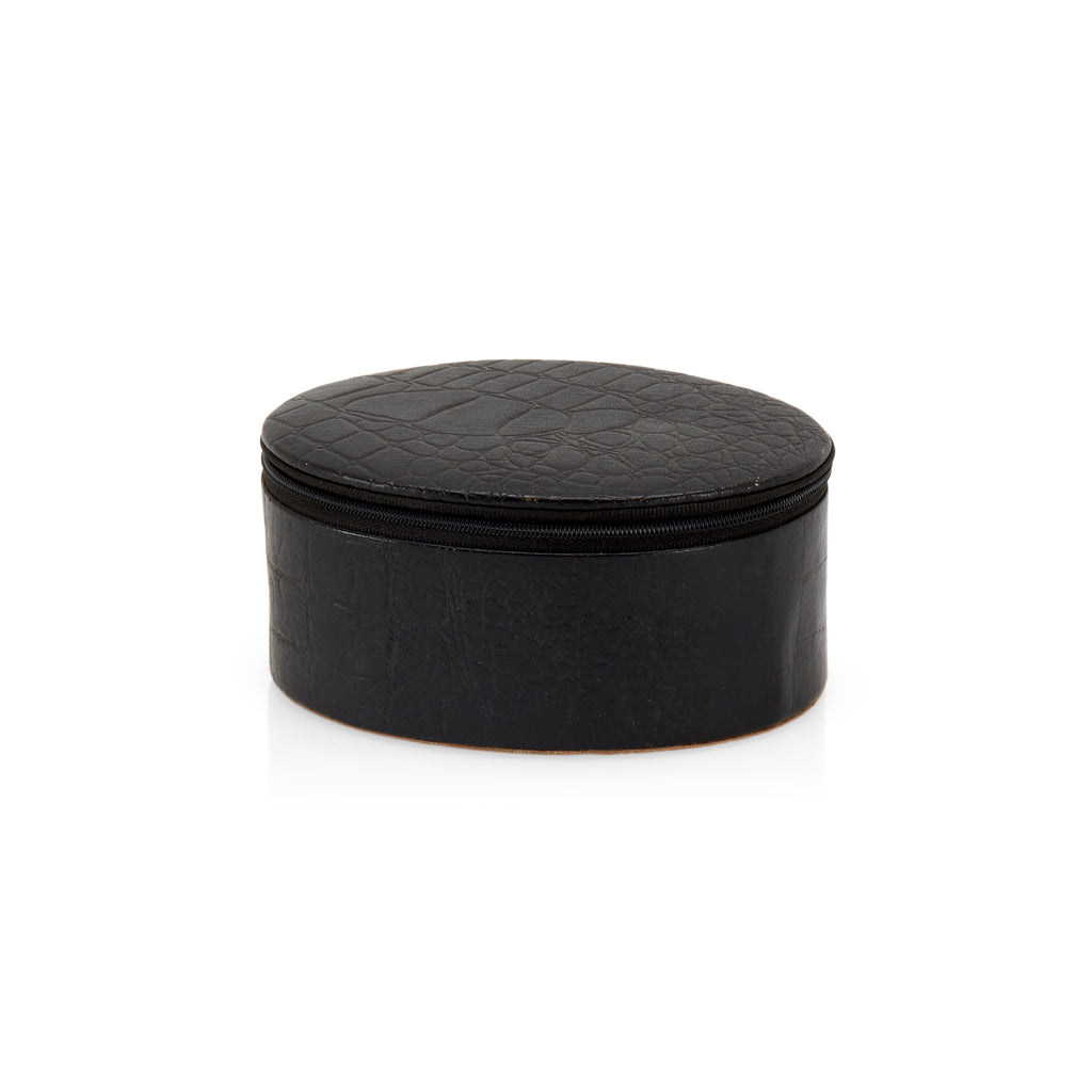 Small Black Snakeskin Make-up Case