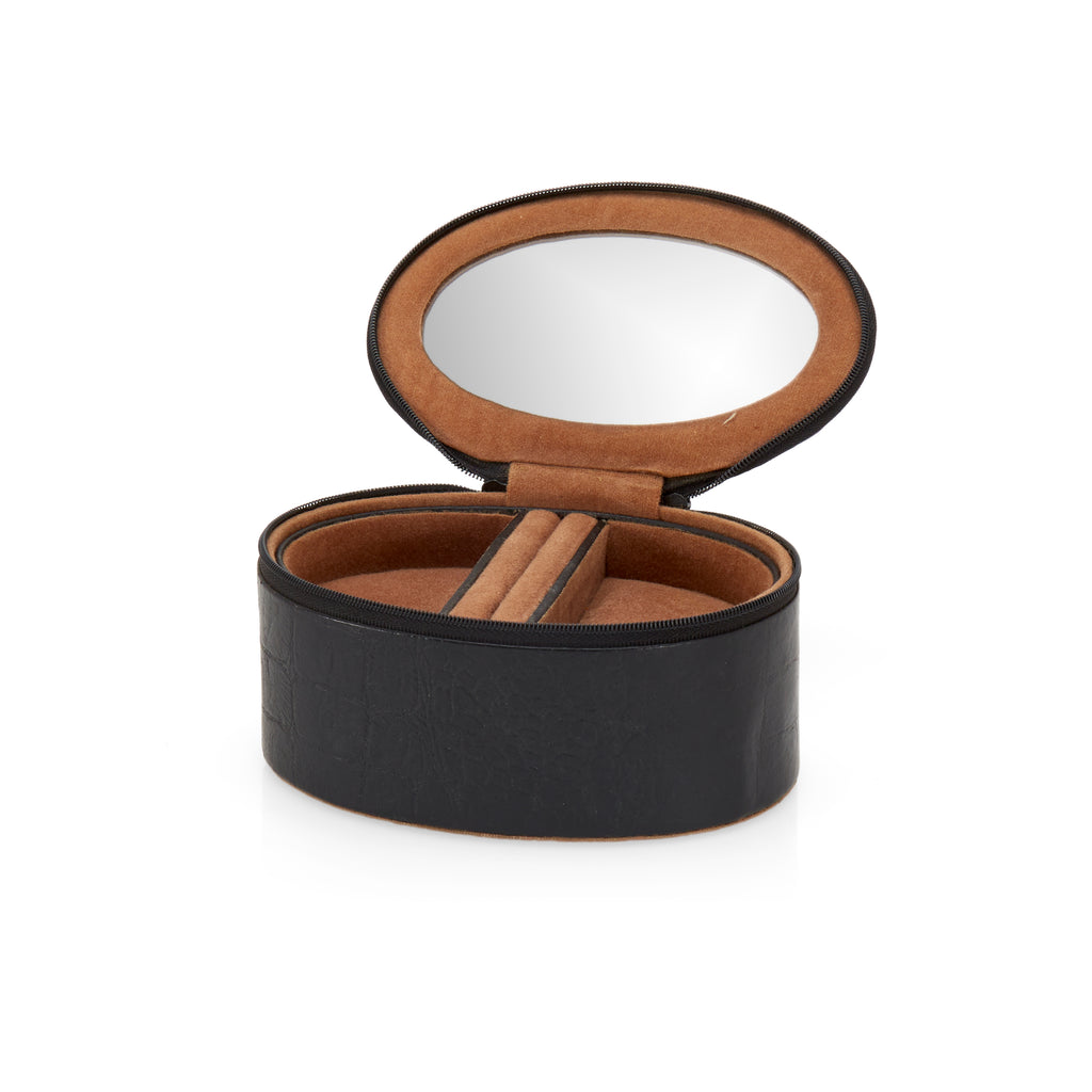 Small Black Snakeskin Make-up Case