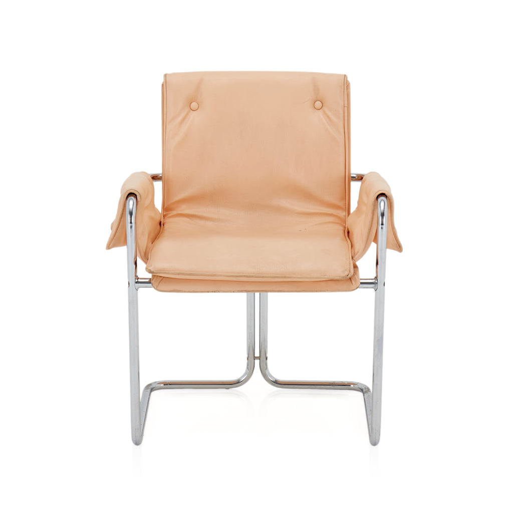 Peach Chrome Armchair