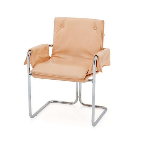Peach Chrome Armchair