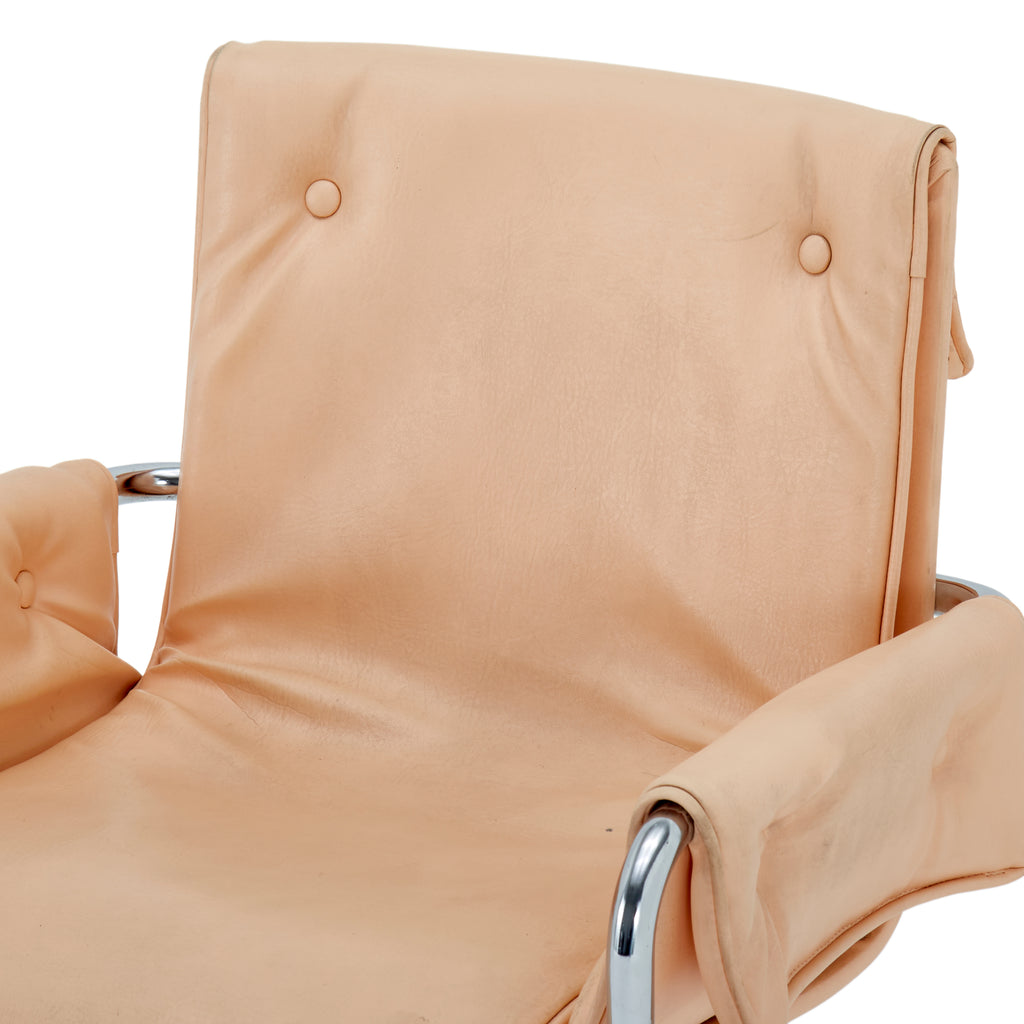 Peach Chrome Armchair