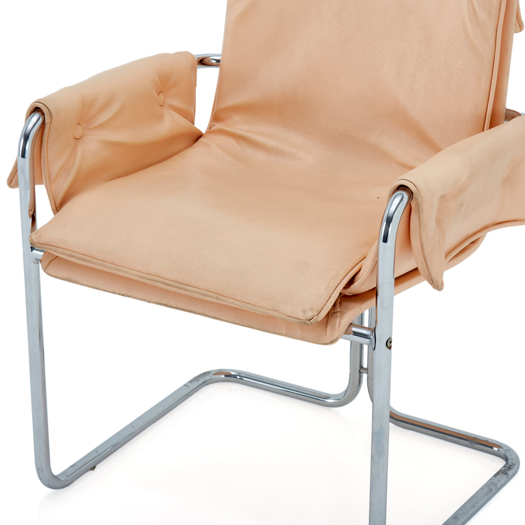 Peach Chrome Armchair