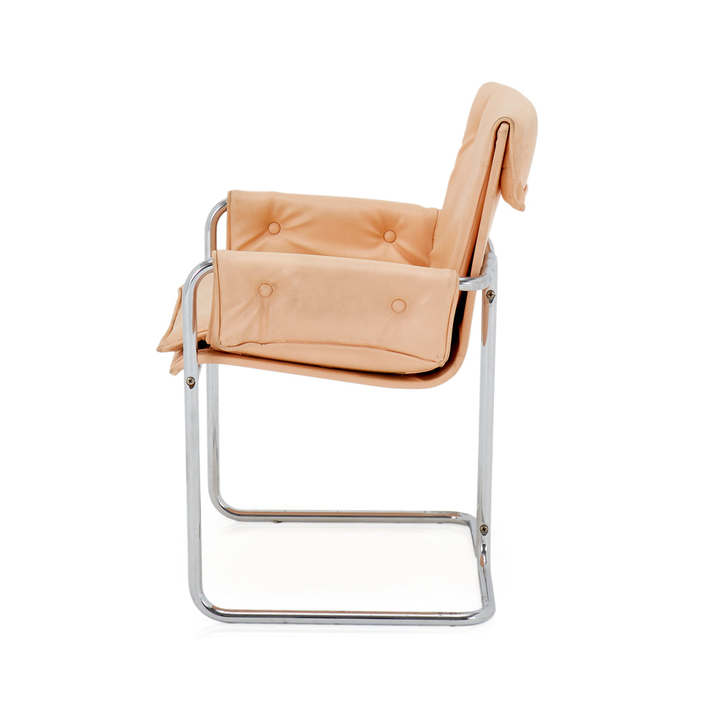 Peach Chrome Armchair