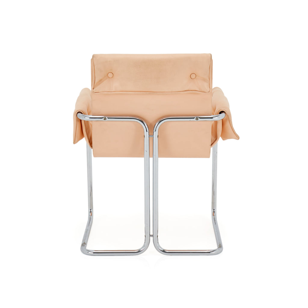 Peach Chrome Armchair