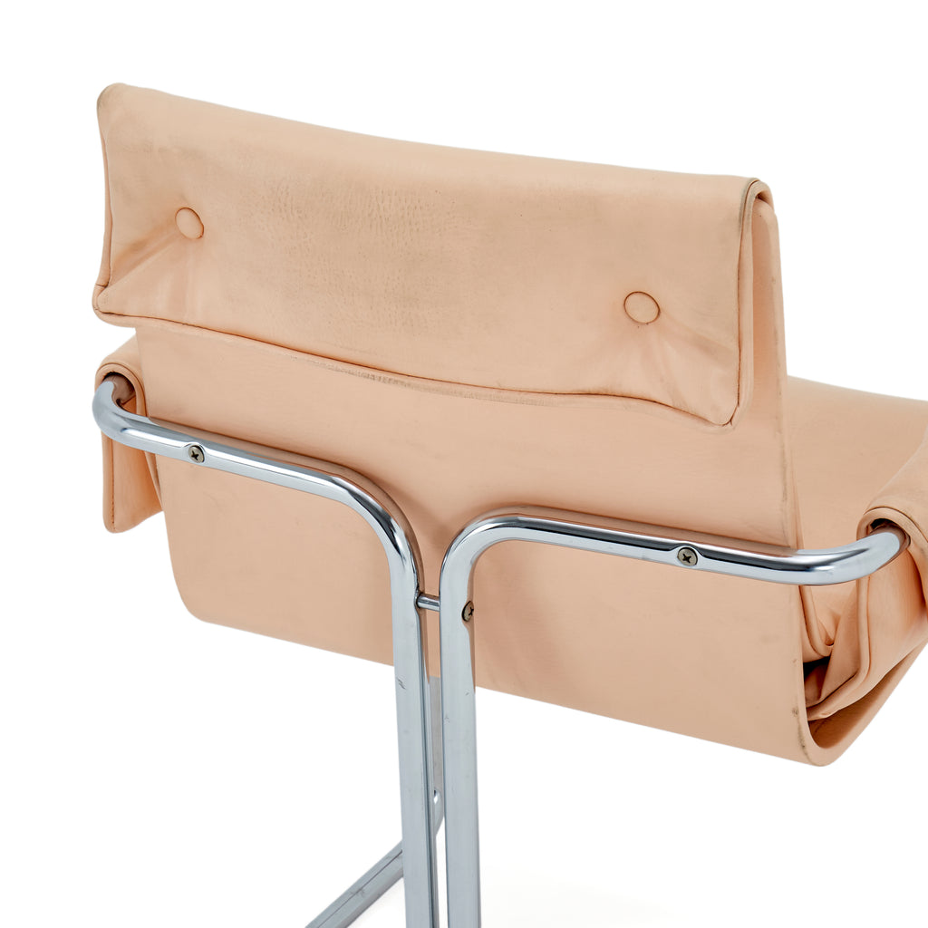 Peach Chrome Armchair