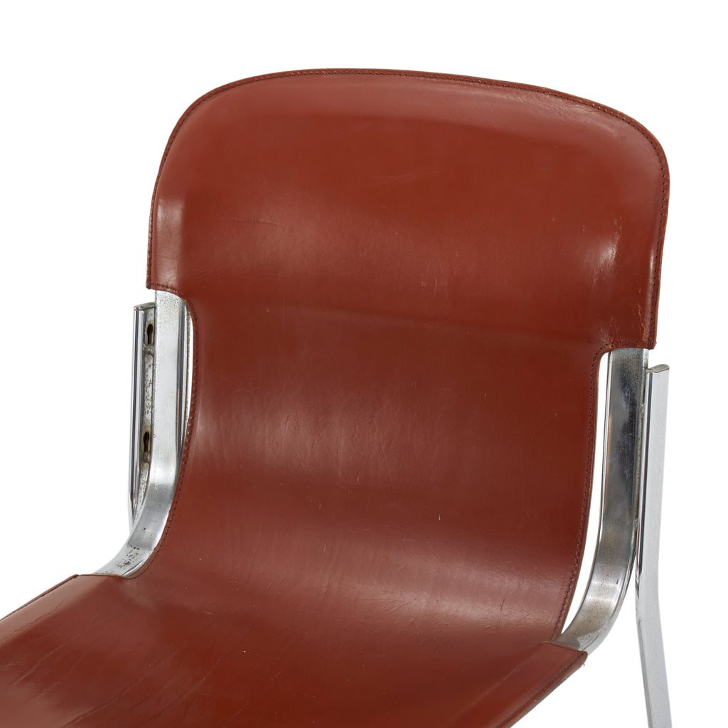 Red Leather Willy Rizzo Dining Chair