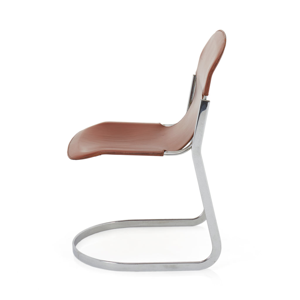 Red Leather Willy Rizzo Dining Chair
