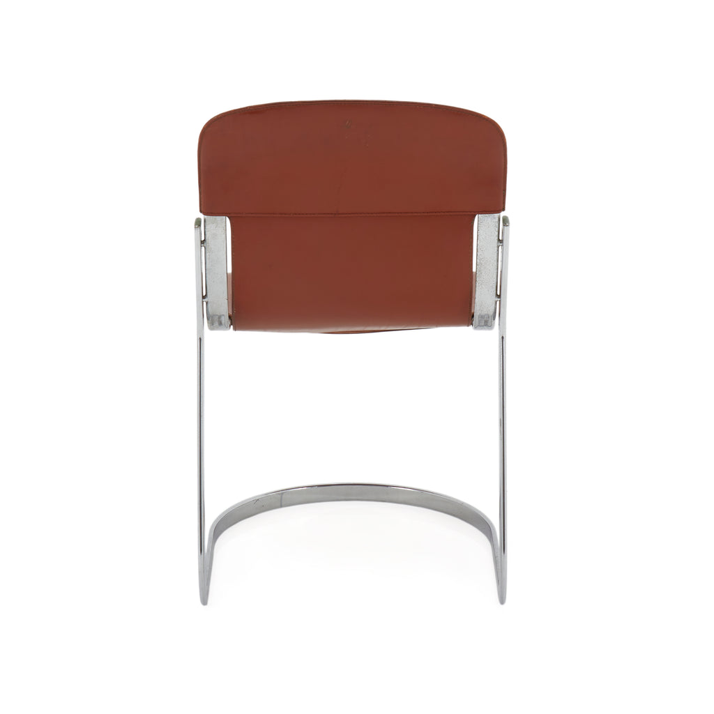 Red Leather Willy Rizzo Dining Chair