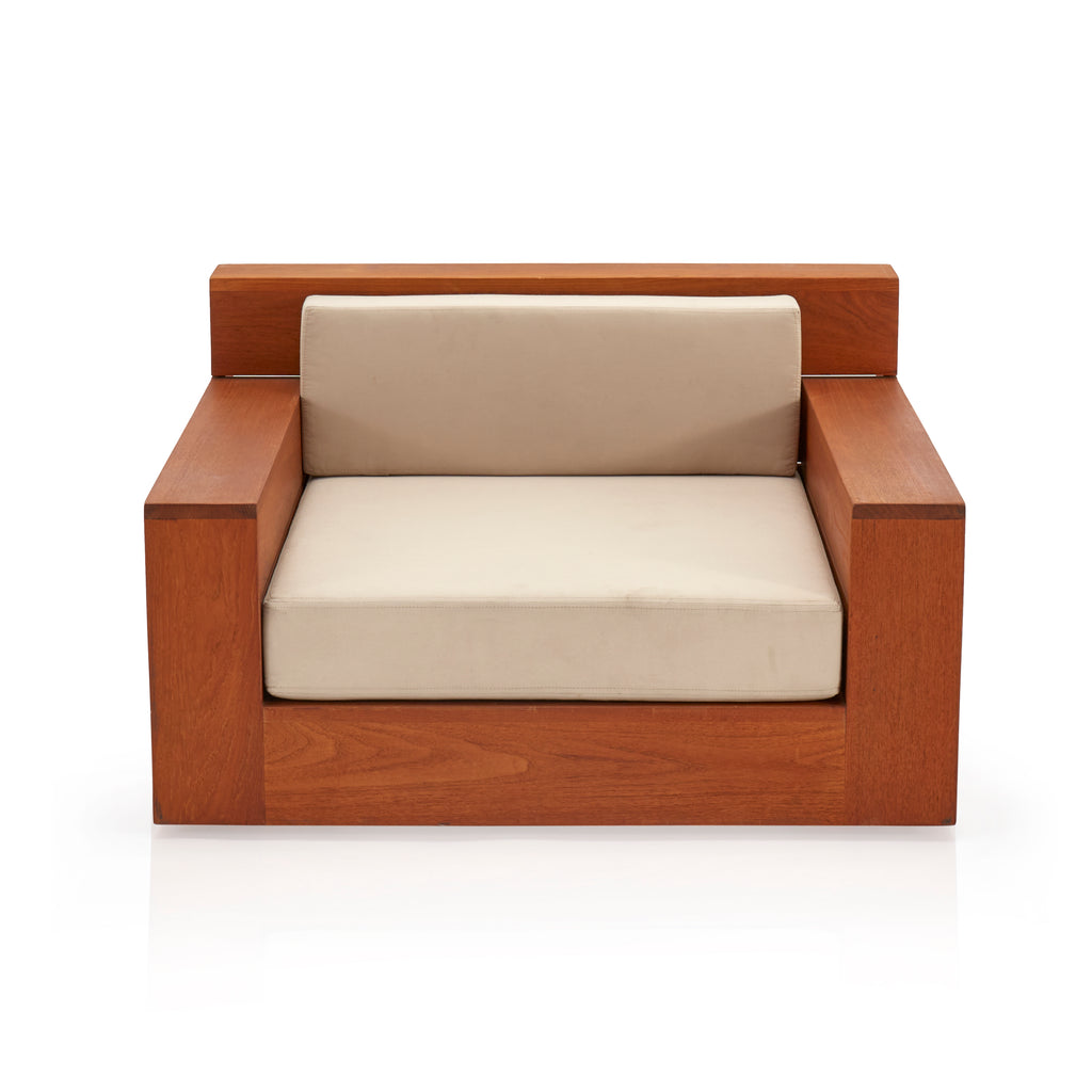 Wide Teak Patio Chair With Cushion