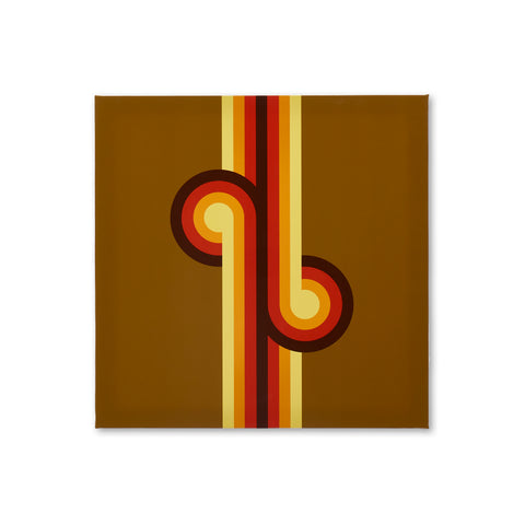 1213 (A+D) Olive Orange Groovy Graphic Art on Canvas