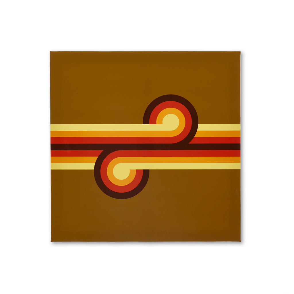 1213 (A+D) Olive Orange Groovy Graphic Art on Canvas