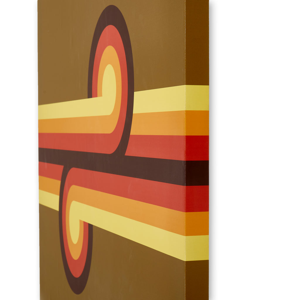 1213 (A+D) Olive Orange Groovy Graphic Art on Canvas