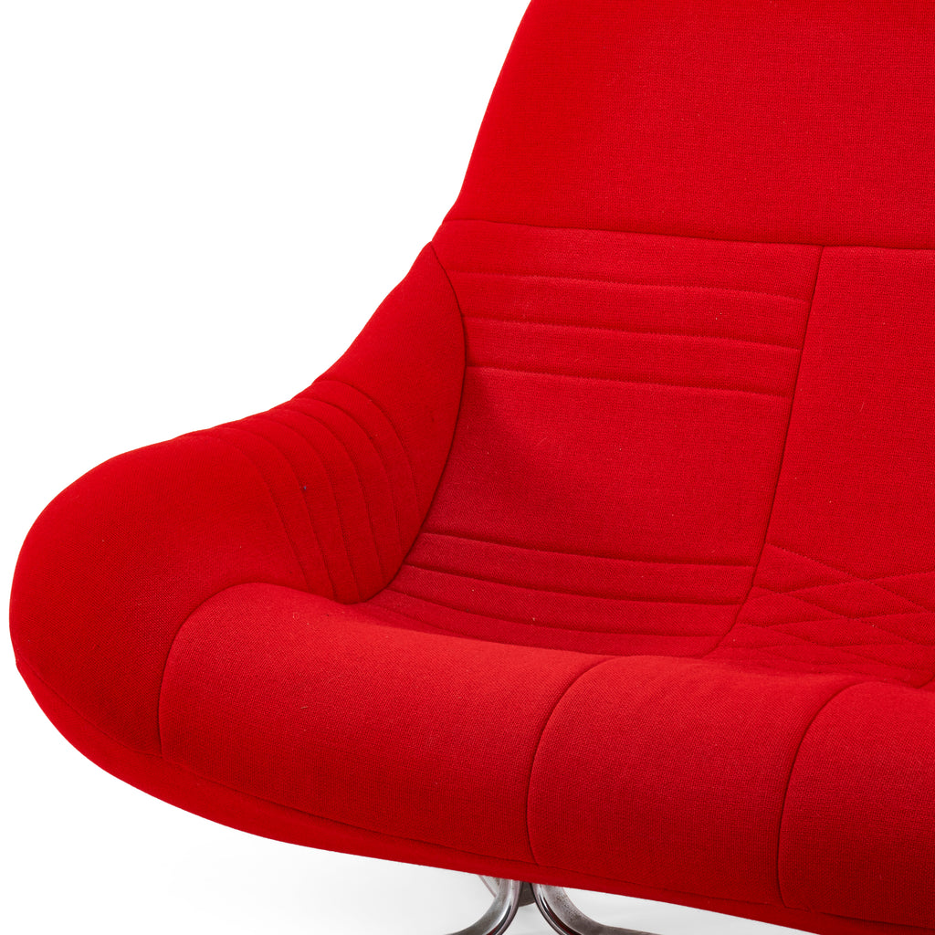 Red Fabric Plastica Loveseat